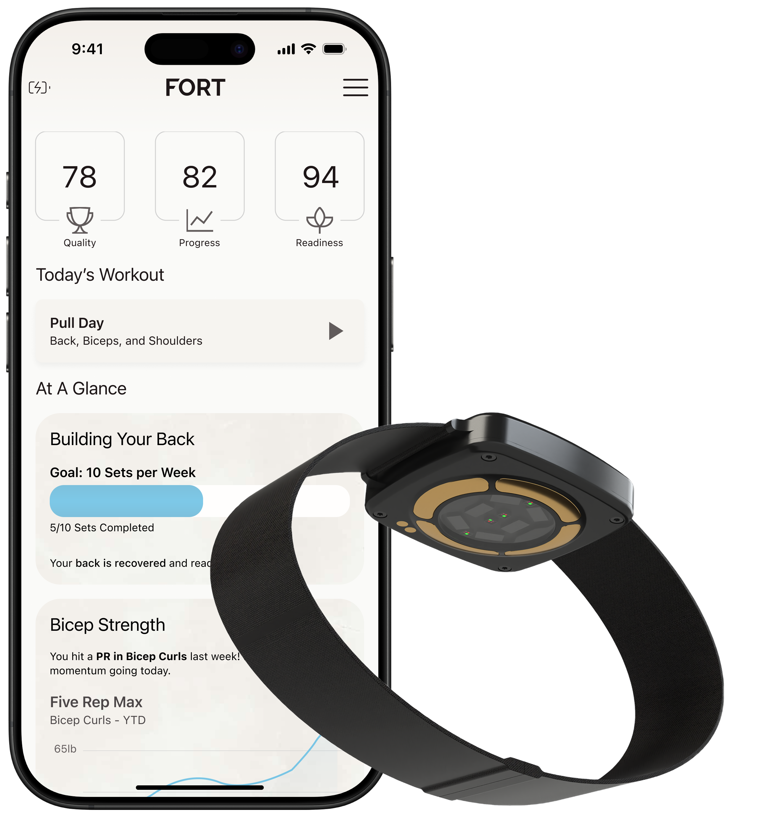 Fort app on phone showing training overview